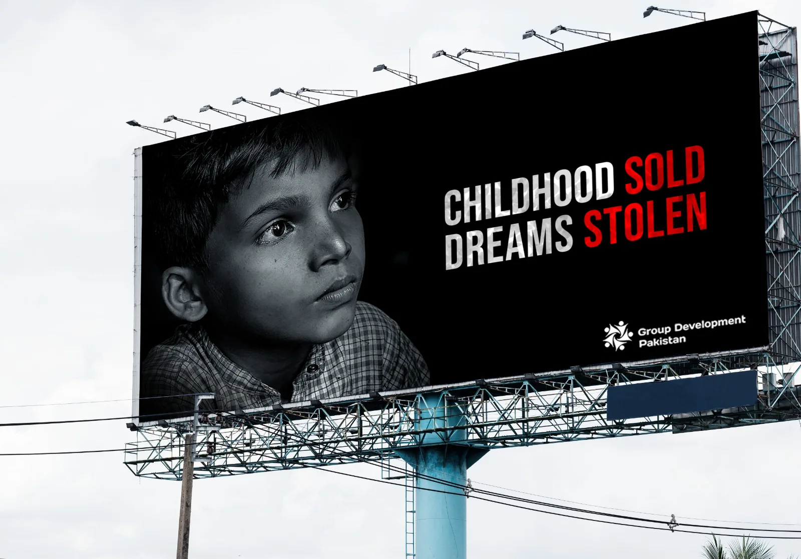 Campaign hoarding on an arterial road