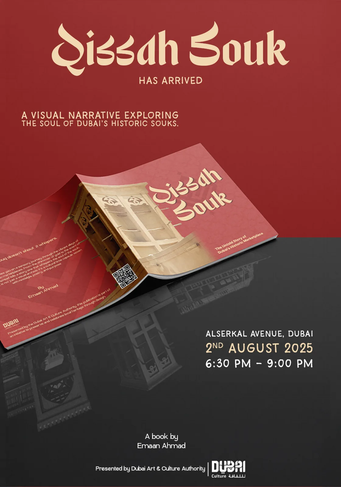 Launch poster, crimson